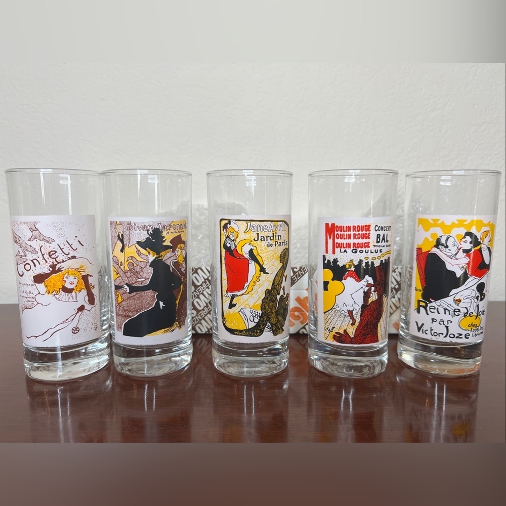 Vintage French Cabaret Highball Beverage Glasses Saivo Firenze Made in Italy